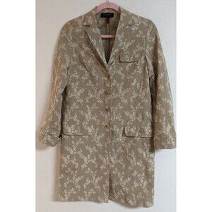 Piazza Sempione Duster Length Embroidered Floral/Paisley Cotton Blend Coat 44/8